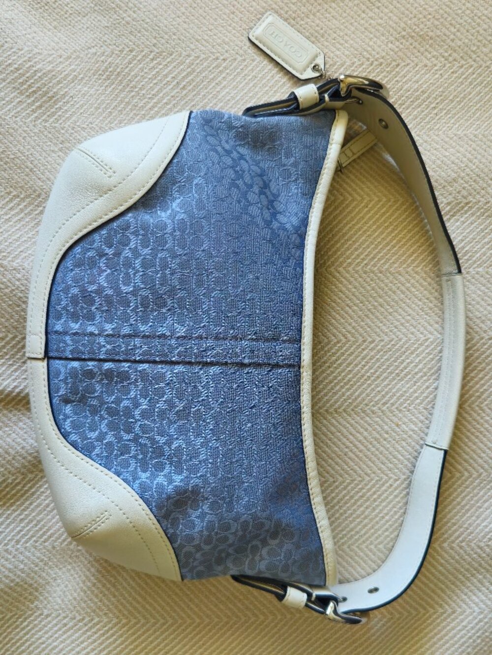 Vintage Y2K Periwinkle Coach Soho Signature Jacquard Hobo Bag